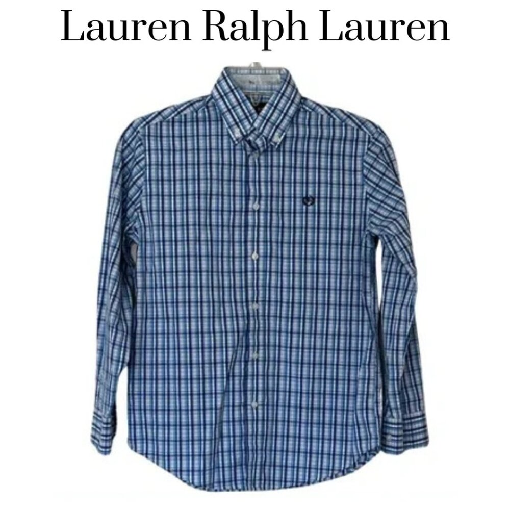 EUC Lauren Ralph Lauren Boys Button down long sleeve shirt size 14.